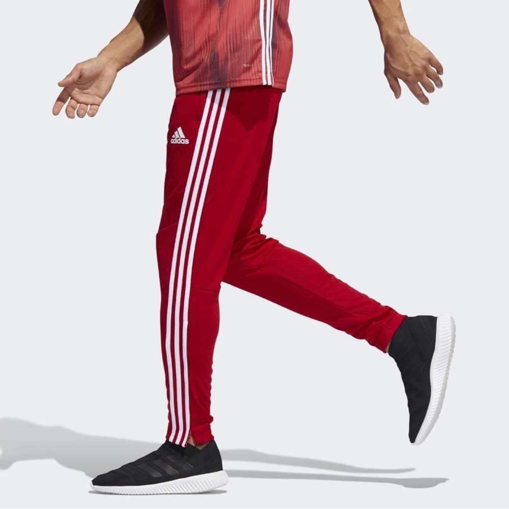 adidas Men's Tiro 19 Pants (M Red and White)